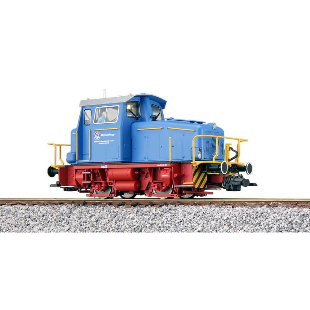 ESU 31431 — Diesellok, H0, KG230, ThyssenKrupp, blau, Ep V, Vorbildzustand um 2004, LokSound, Raucherzeuger, Rangierkupplung, DC/AC